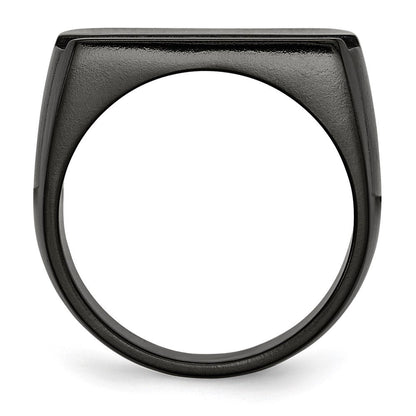 Titan Schwarz Ti Poliert Blau Anodized Stripe Ring