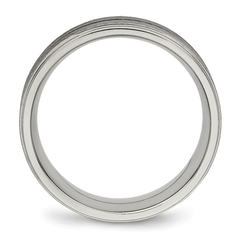 Titan Poliert 8mm Gerillt Ring