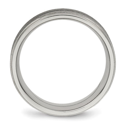 Titan Poliert 8mm Gerillt Ring