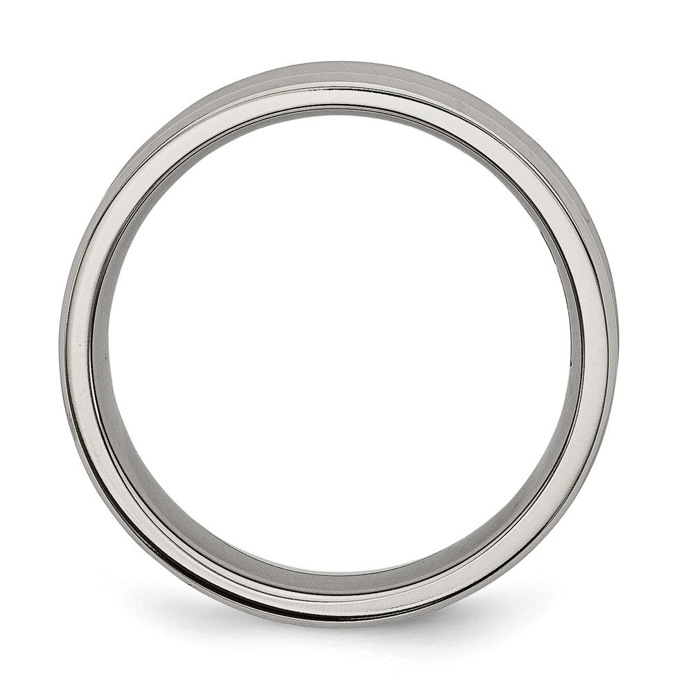 Titan Poliert Konkav 6mm Abgeschrägt Kante Ring