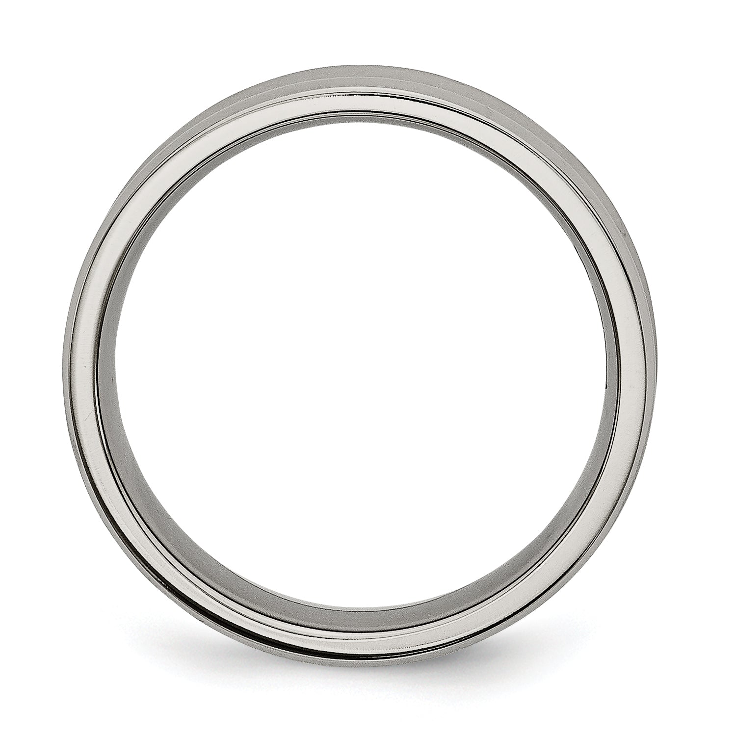 Titan Poliert Konkav 6mm Abgeschrägt Kante Ring