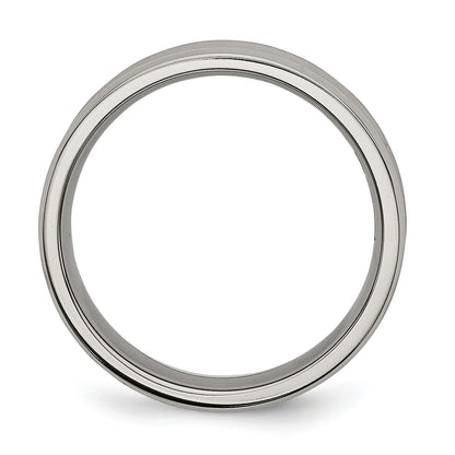 Titan Poliert Konkav 6mm Abgeschrägt Kante Ring