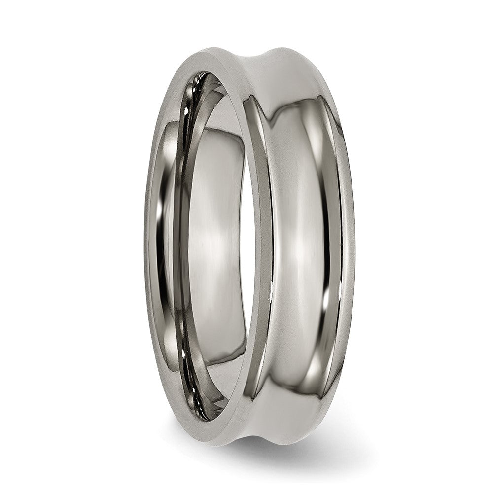 Titan Poliert Konkav 6mm Abgeschrägt Kante Ring