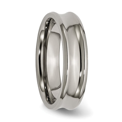 Titan Poliert Konkav 6mm Abgeschrägt Kante Ring