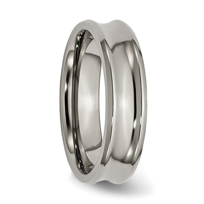 Titan Poliert Konkav 6mm Abgeschrägt Kante Ring
