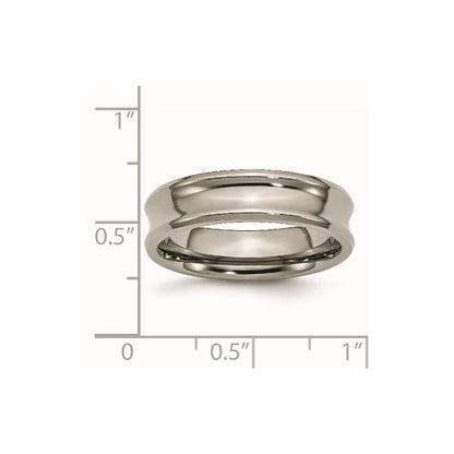 Titan Poliert Konkav 6mm Abgeschrägt Kante Ring