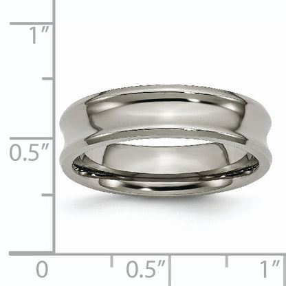Titan Poliert Konkav 6mm Abgeschrägt Kante Ring