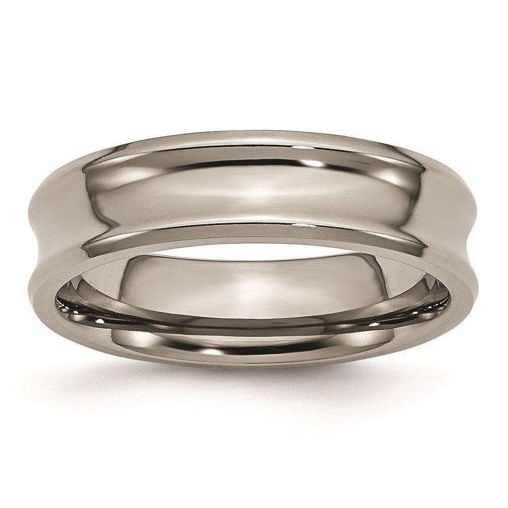 Titan Poliert Konkav 6mm Abgeschrägt Kante Ring