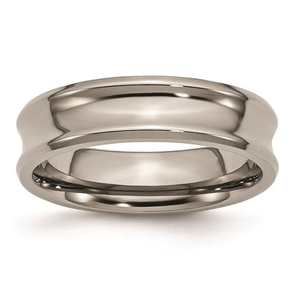 Titan Poliert Konkav 6mm Abgeschrägt Kante Ring