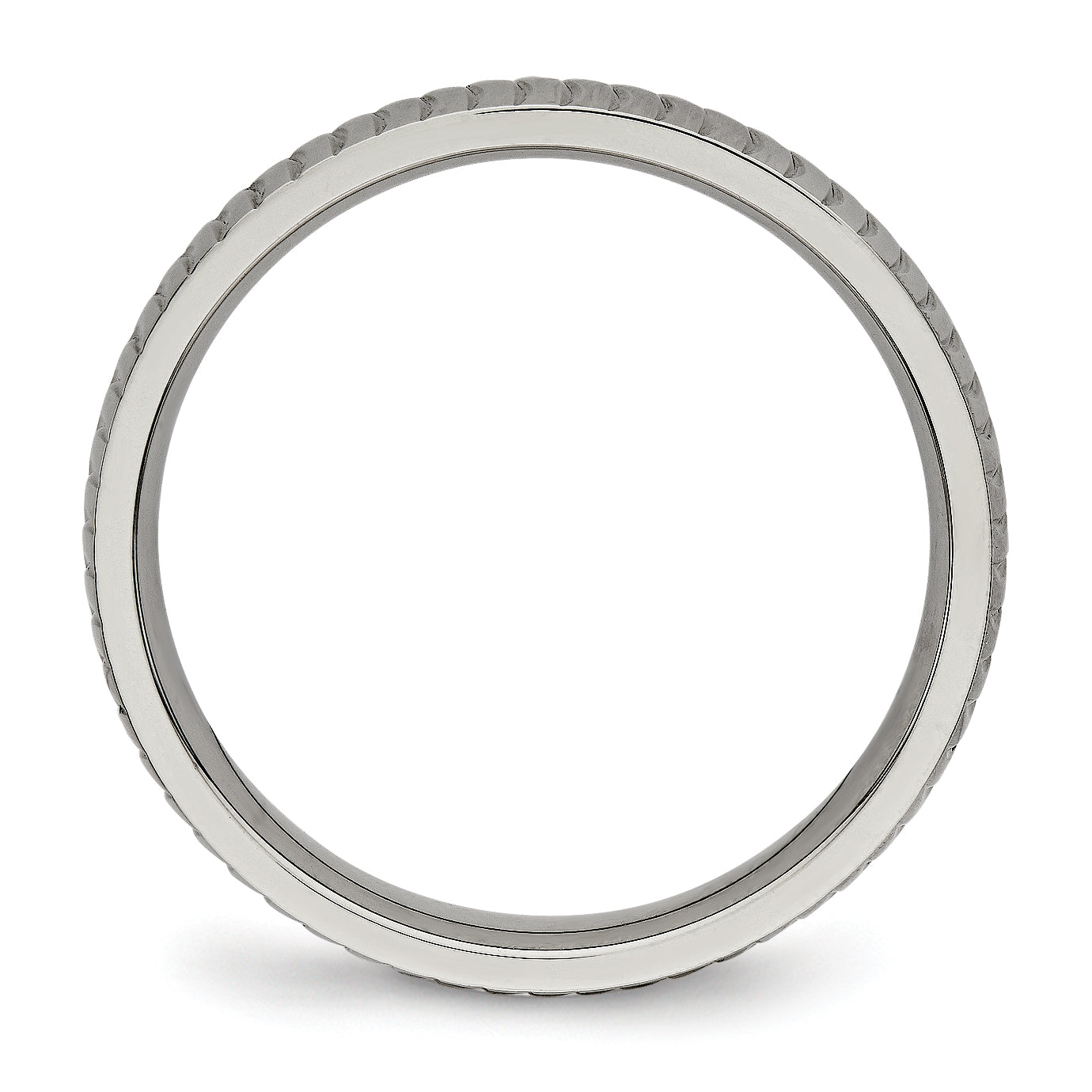 Titan Poliert und Strukturiert 4mm Ring