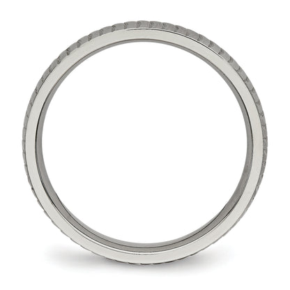Titan Poliert und Strukturiert 4mm Ring