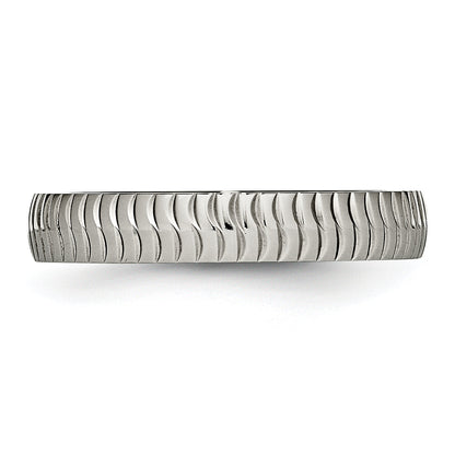 Titan Poliert und Strukturiert 4mm Ring