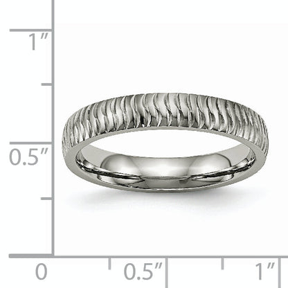 Titan Poliert und Strukturiert 4mm Ring