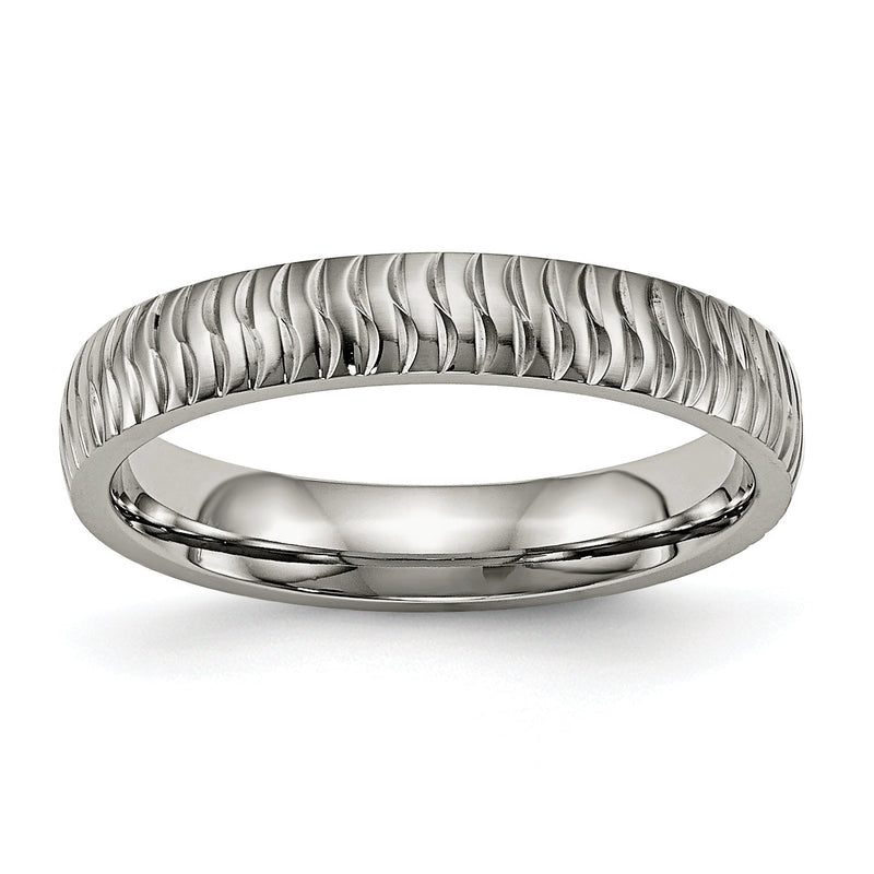 Titan Poliert und Strukturiert 4mm Ring