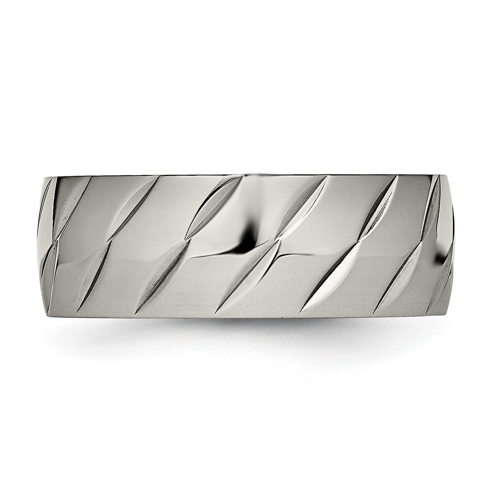 Titan Poliert Diamantiert 8mm Ring