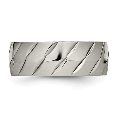Titan Poliert Diamantiert 8mm Ring