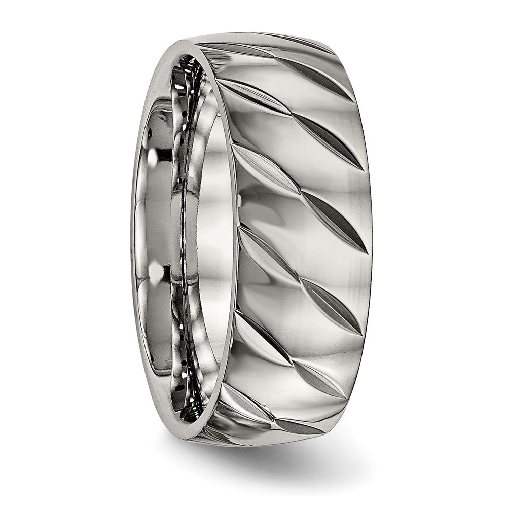 Titan Poliert Diamantiert 8mm Ring