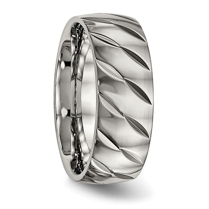Titan Poliert Diamantiert 8mm Ring