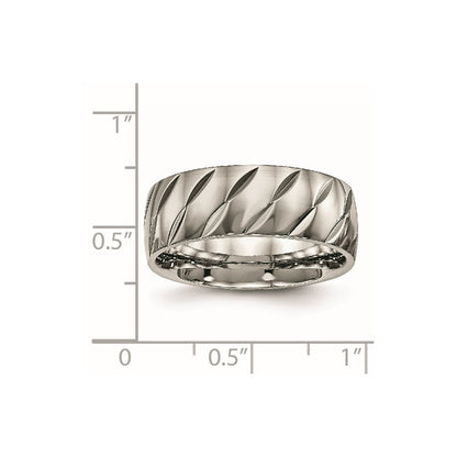 Titan Poliert Diamantiert 8mm Ring