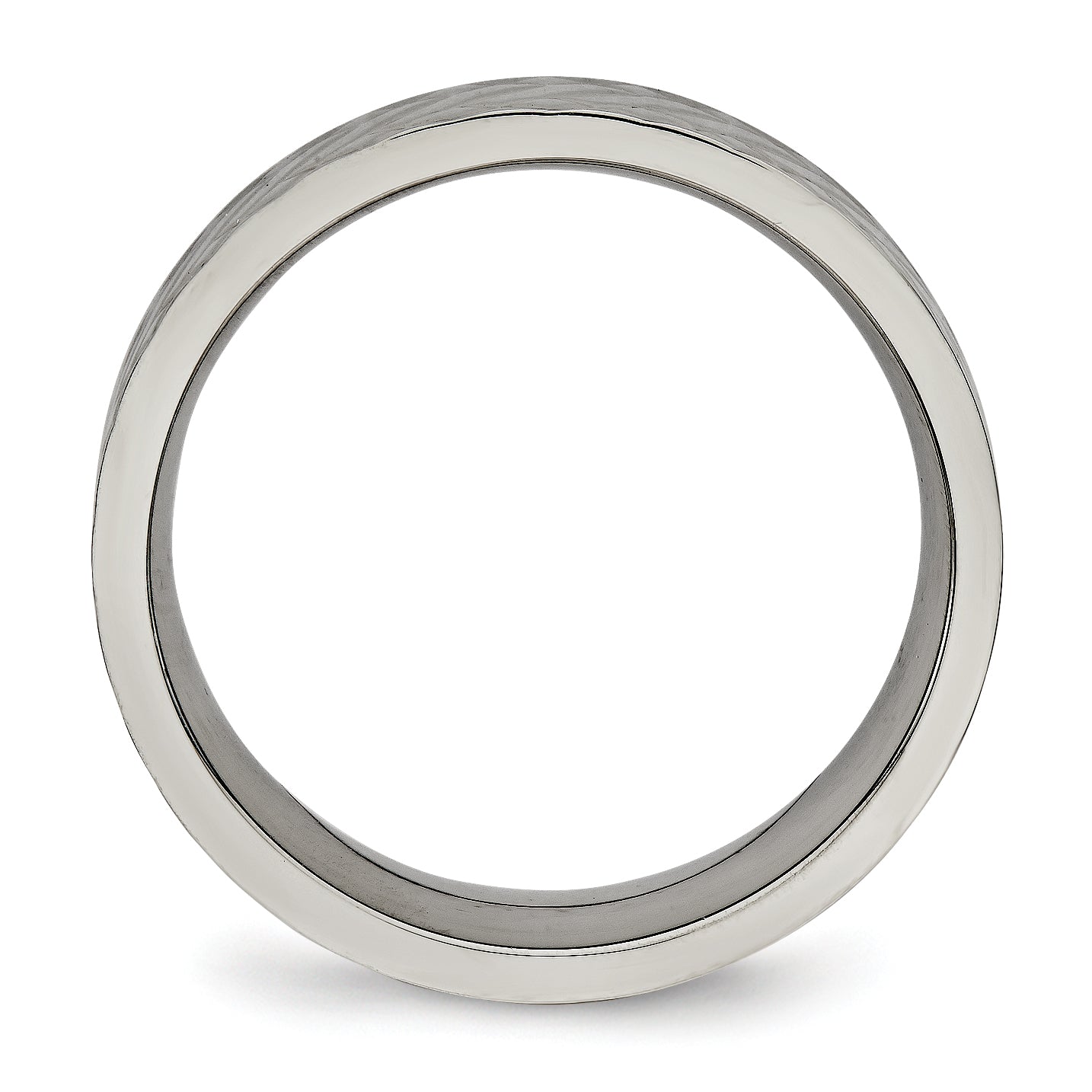 Titan Poliert und Strukturiert 6mm Ring
