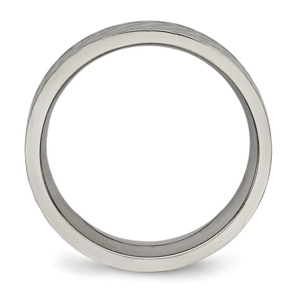 Titan Poliert und Strukturiert 6mm Ring