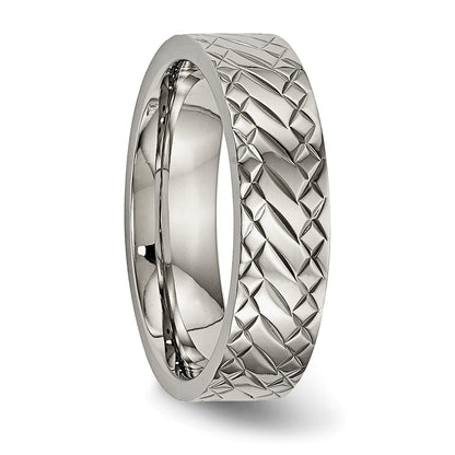 Titan Poliert und Strukturiert 6mm Ring