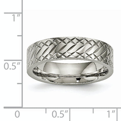 Titan Poliert und Strukturiert 6mm Ring