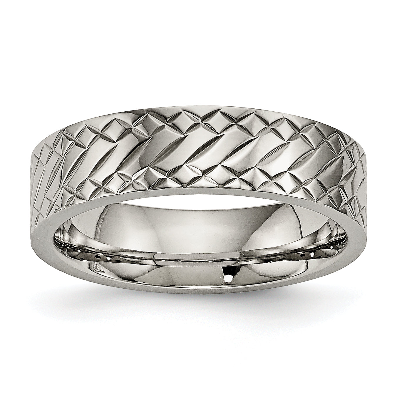 Titan Poliert und Strukturiert 6mm Ring