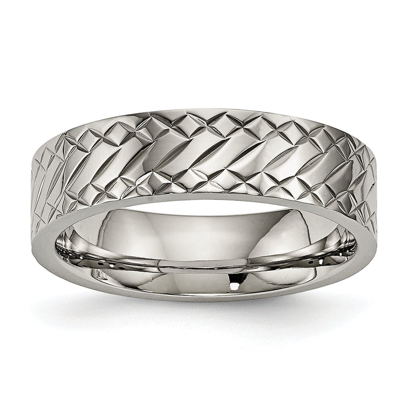 Titan Poliert und Strukturiert 6mm Ring