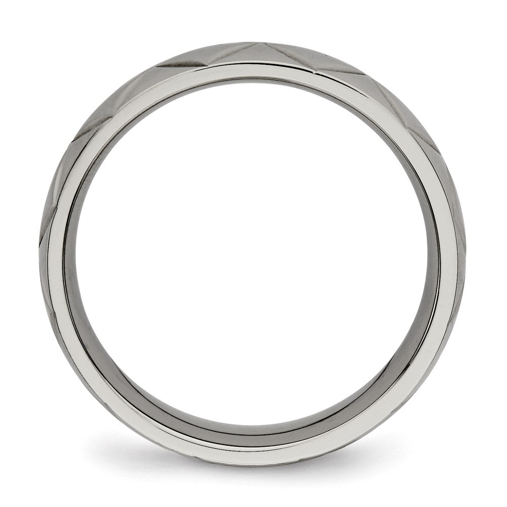 Titan Poliert Diamantiert 6mm Ring