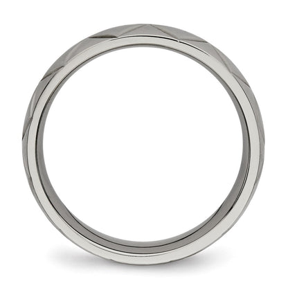 Titan Poliert Diamantiert 6mm Ring