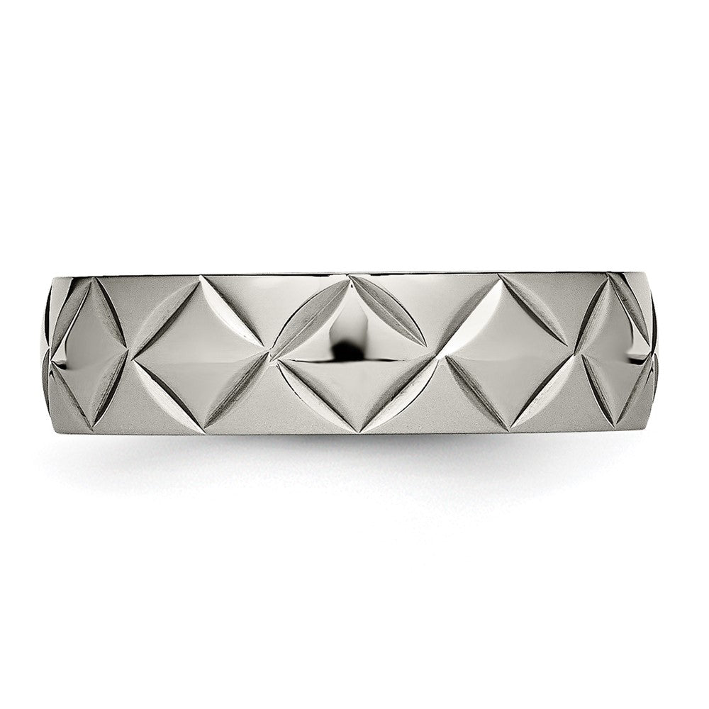 Titan Poliert Diamantiert 6mm Ring