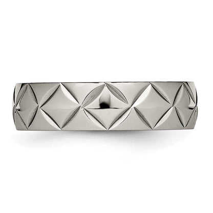 Titan Poliert Diamantiert 6mm Ring