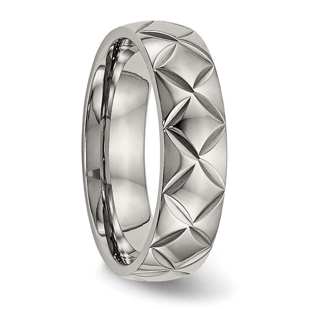 Titan Poliert Diamantiert 6mm Ring