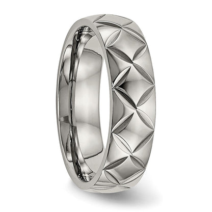 Titan Poliert Diamantiert 6mm Ring