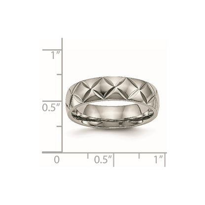 Titan Poliert Diamantiert 6mm Ring