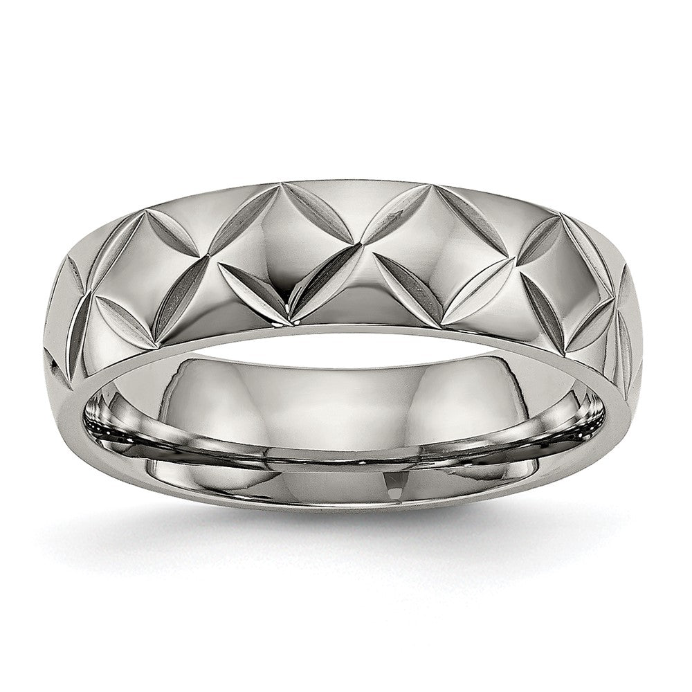 Titan Poliert Diamantiert 6mm Ring
