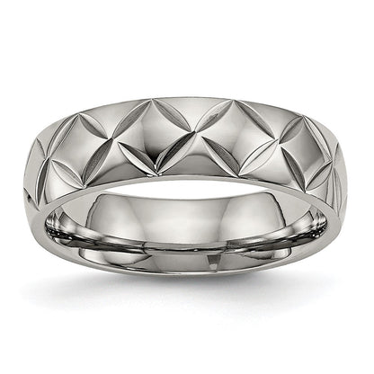 Titan Poliert Diamantiert 6mm Ring