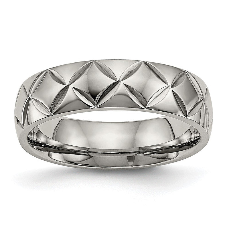 Titan Poliert Diamantiert 6mm Ring