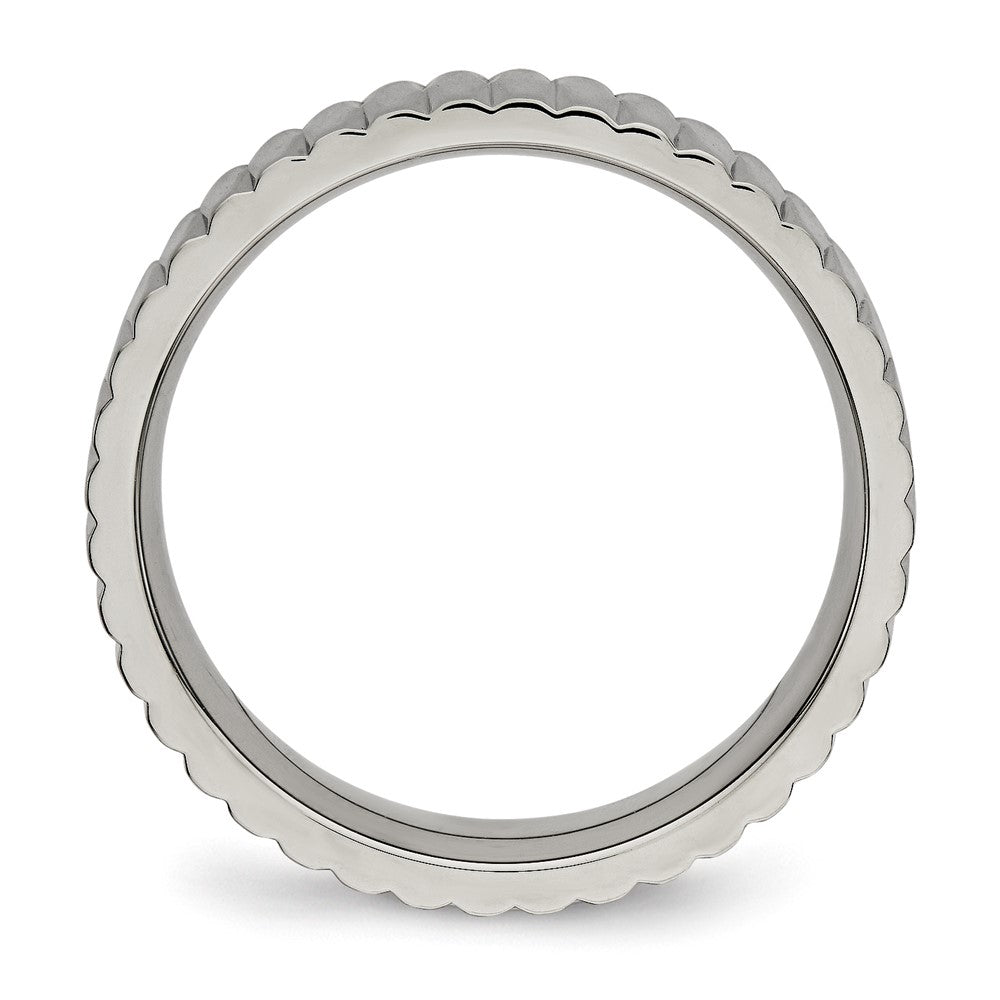 Titan Poliert und Strukturiert 6mm Ring