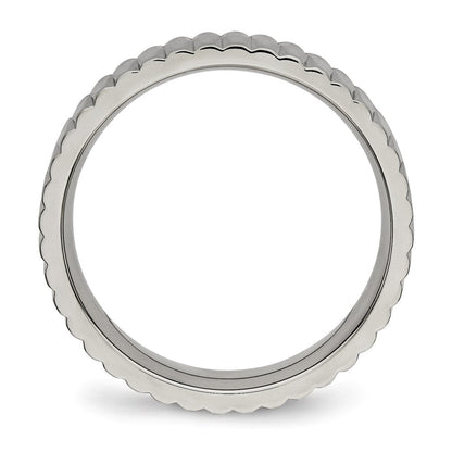 Titan Poliert und Strukturiert 6mm Ring