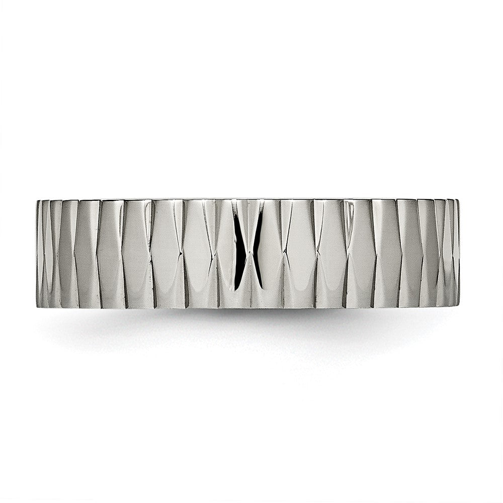 Titan Poliert und Strukturiert 6mm Ring