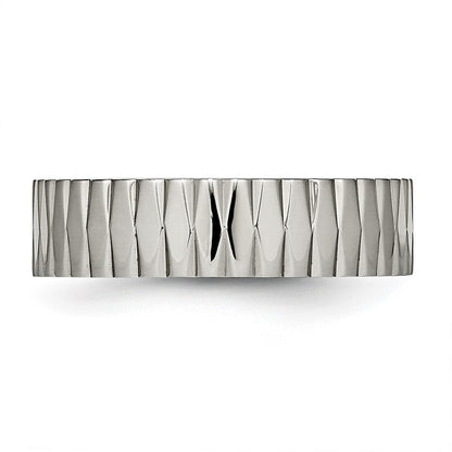Titan Poliert und Strukturiert 6mm Ring