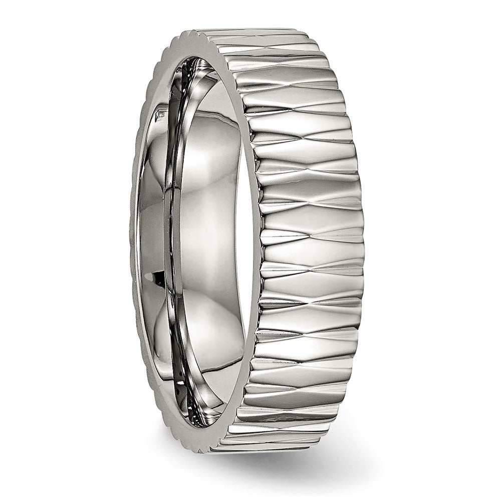 Titan Poliert und Strukturiert 6mm Ring
