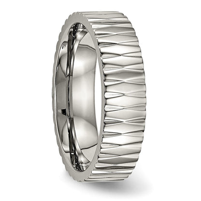 Titan Poliert und Strukturiert 6mm Ring