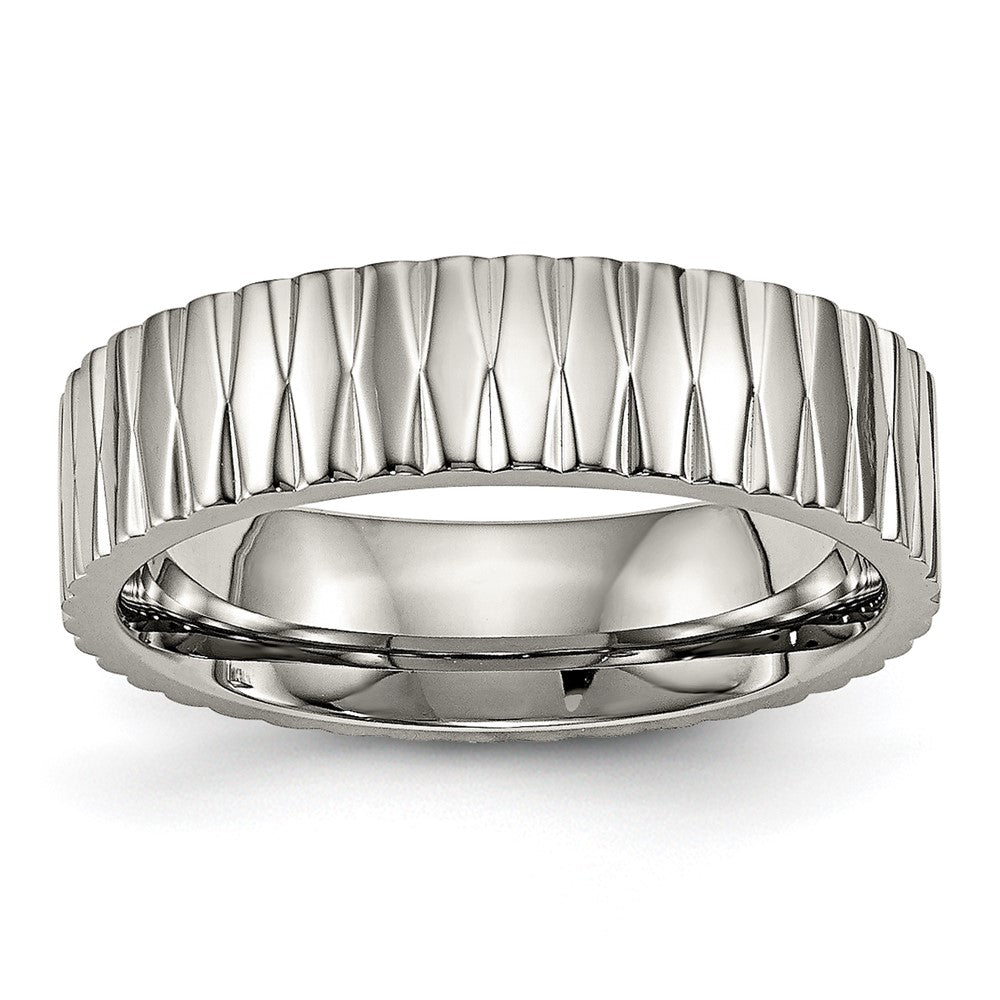 Titan Poliert und Strukturiert 6mm Ring