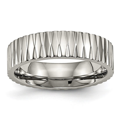 Titan Poliert und Strukturiert 6mm Ring