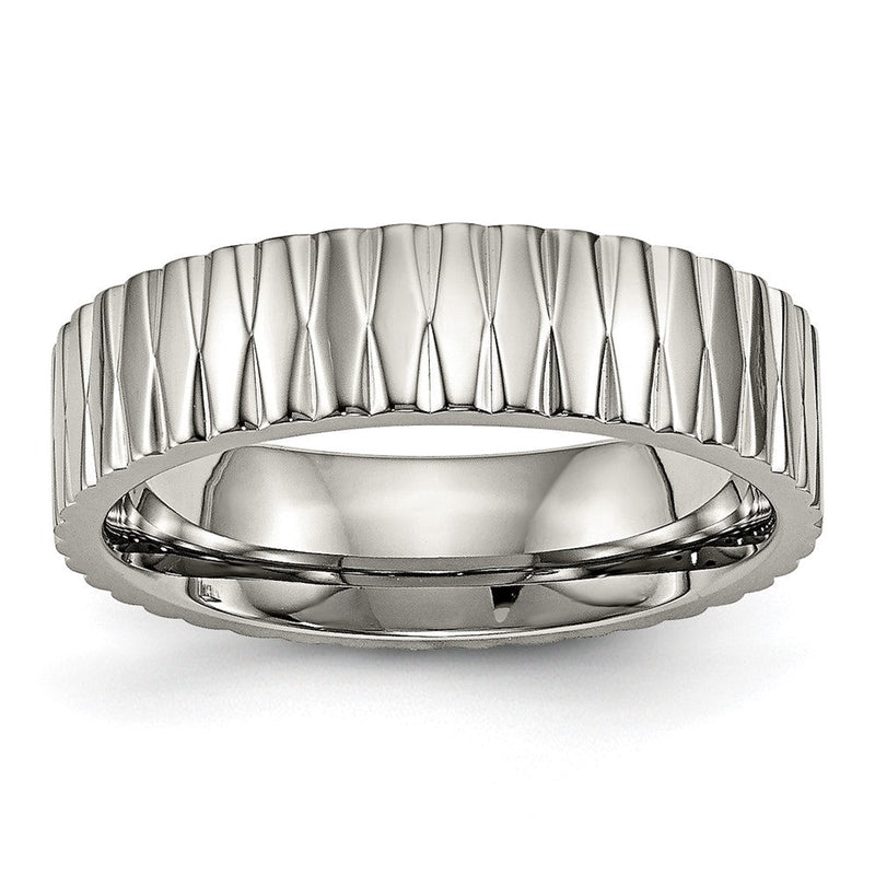 Titan Poliert und Strukturiert 6mm Ring