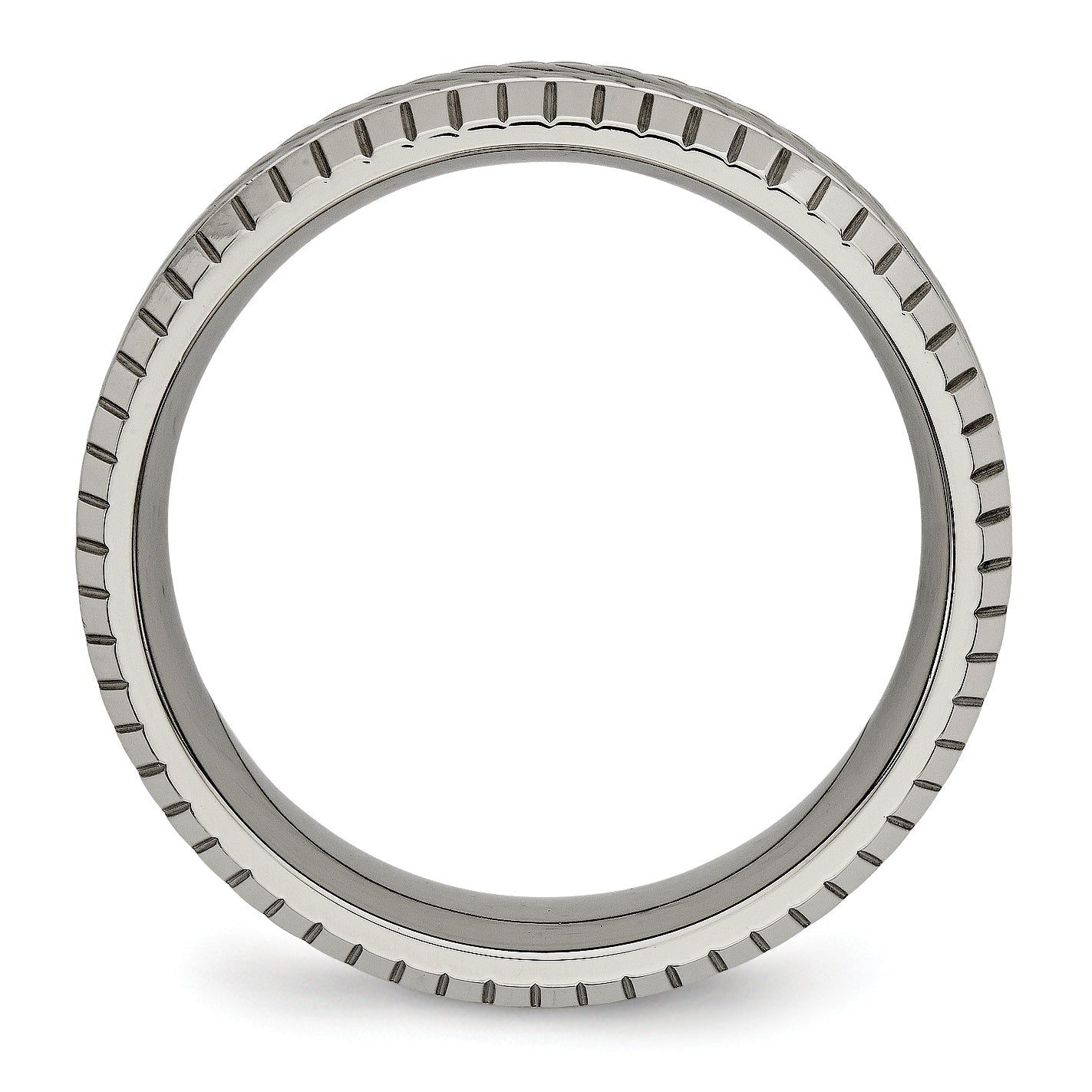 Titan Poliert Gerillt und Strukturiert 7mm Ring