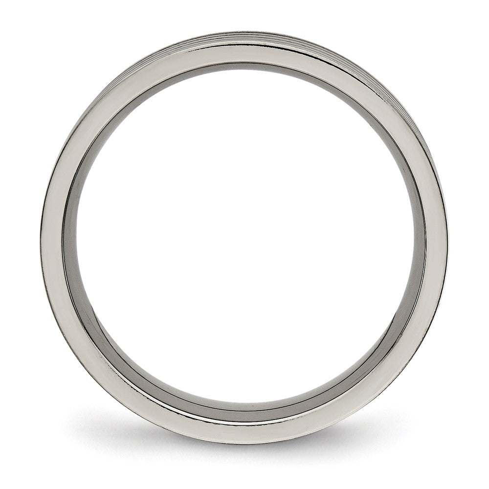 Titan Poliert 5mm Gerillt Komfort-Passform Ring